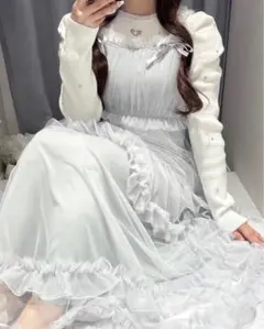 evelyn フリルチュールキャミOP アイスグレイ IGY