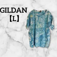 ✨一点限り✨GILDAN 【L】タイダイ 半袖Tシャツ ブルー　トップス