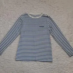 モンベル キッズ ボーダー長袖Tシャツ ホワイト ネイビー　130