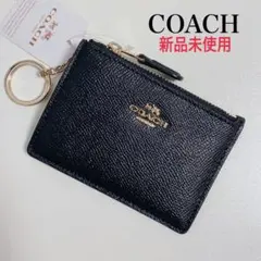 【新品未使用】COACHコーチ★ミニスキニーIDケース★コインケース★黒ブラック