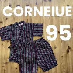 【夏祭りにオススメ】甚平 上下 95cm 和風 美品 日本製 綿100%