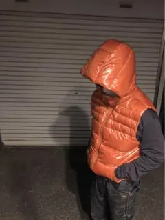 90’s oldgap オールドギャップ　ダウンベスト　オレンジ　光沢　平成