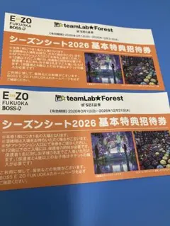 BOSS E・ZO FUKUOKA チームラボフォレスト招待券 2枚のサムネイル
