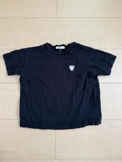 pairmanon ハート刺繍 Tシャツ ブラック 100