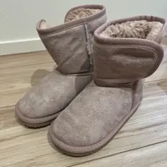 19cm ピンクスエードファーブーツ