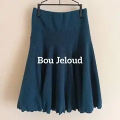 【Bou Jeloud 】ダークティール フレアスカート ひざ丈　ウエストゴム