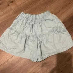 GU ミントグリーン フレアハーフパンツ