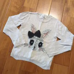 H&M キッズ ニット 우사기 スパンコール 110cm