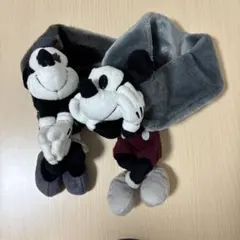 ミッキーマウス　ミニーマウス　マフラー