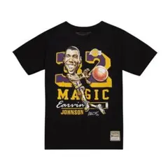 新品ミッチェル&ネスNBAマジックジョンソンカリカチュアTシャツ★N2602のサムネイル