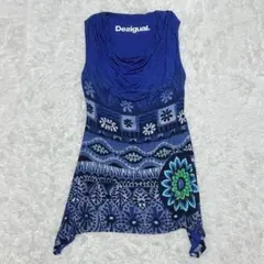 Desigual　胸元ドレープ　エレガント　ミニワンピース　XLのサムネイル