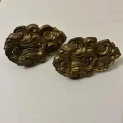ツ*ー様 金着せ切羽 2枚組 刀装具 武具 日本刀 時代物 骨董
