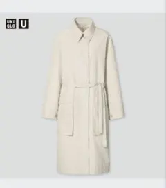 ユニクロU　コットンロングコート ナチュラル　Lサイズ