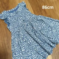 86cm  NEXT  青  花柄  ノースリーブ  ワンピース