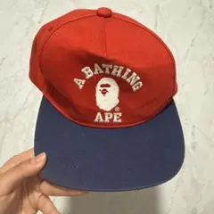 A BATHING APE キャップ レッド ネイビーのサムネイル