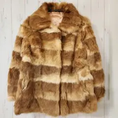 ​美品✨リアルファーコート【F】本毛皮 豪華 セレブ 高級 レッキス ブラウン