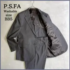 美品✨ P.S.FA セットアップ スーツ BB5 ストライプ グレー 洗える