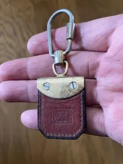 レザー フック付きキーホルダー ブラウン