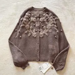 タグ付✨カズミ　サマンサモスモス リネン花刺繍　2WAYニット　カーディガン