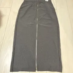 GU フロントジップナローロングスカートグレー　XL