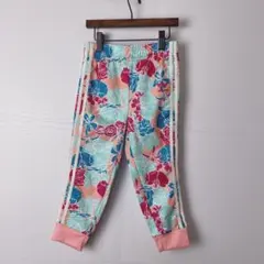 美品　adidas キッズ　トラックパンツ　ジャージ　花柄　100