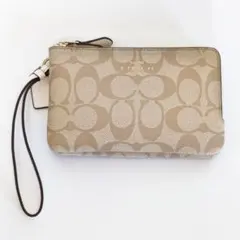 COACH コーチ シグネチャー  ストラップ マルチケース 小物入れ ベージュ