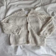 美品　ZARA アイボリー カーディガン 12-18ヶ月