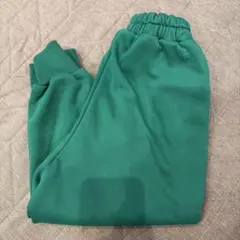 グリーンスウェットパンツ ウエストゴム ポケット付き