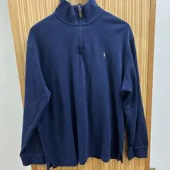 POLO RALPH LAUREN ハーフジップ ニット ネイビー XL