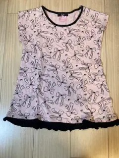 バービー　Tシャツ　140 カットソー 女の子　フリル　リボン　ピンク