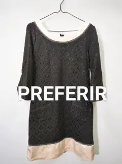 PREFERIR プレフェリール　切替レースワンピース　ブラックのサムネイル