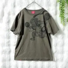【オジコ】Tシャツ/風神プリント/コットン/日本製/L/カーキ/ユニセックス可のサムネイル