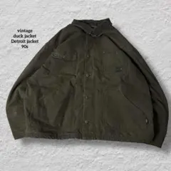 vintageダックジャケットデトロイトジャケット90sカーキ古着超激レア2XL