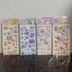 ぷくぷくシール 肉球シール　3D立体　プリプリシール 4枚セット 大容量