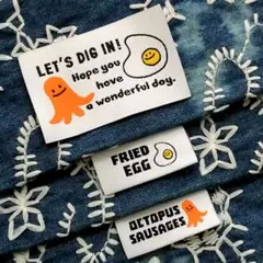 タグ※18枚※たこさんウインナー2種セット※布タグ※ピスネーム※ハンドメイドに