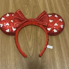 ディズニー　ハートスパンコールカチューシャ　ミニー