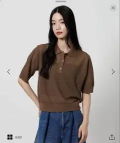 UNITED ARROWS 半袖ポロシャツ ブラウンのサムネイル