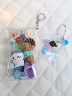 ガチャ詰め風ポーチちいかわハチワレ推し活ブルー