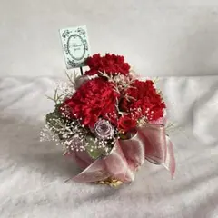 【新品】赤カーネーション プリザーブドフラワーアレンジメント　フラワーギフト
