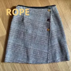 ROPE チェック柄フレアスカート　リバーシブル
