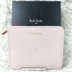 未使用級 ポールスミス レザー 二つ折り ミニ Ｌ字ファスナー コンパクト財布