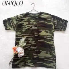 90s UNIQLO オールドユニクロ　迷彩柄　半袖Tシャツ　リンガー　L 短丈