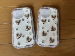 新品　ハート型装飾付きiPhone15ケース　2コset