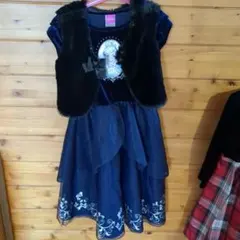 エルサ デザイン ドレス 120cm ネイビー