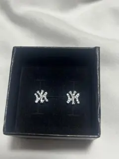 クリスタル装飾 シルバーイヤリング