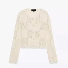 アイボリー レース編み カーディガン