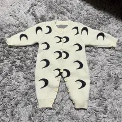 【新品未使用】【値下げ】ベビー服月の模様ムーン柄ロンパースニットベージュ70cm