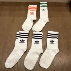 新品 アディダス adidas スニーカーソックス5足セット 22-24cm 白