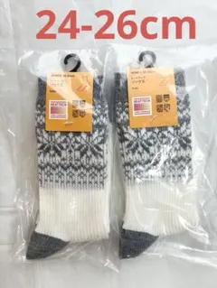 24-26cm×2足　ユニクロ　ヒートテックソックス