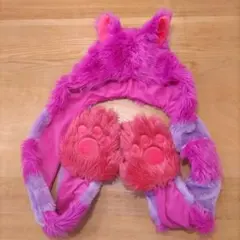 美品☆不思議の国のアリス　チェシャ猫　ディズニーファンキャップ　マフラー